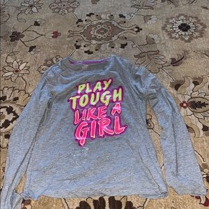 A grey long sleeve shirt